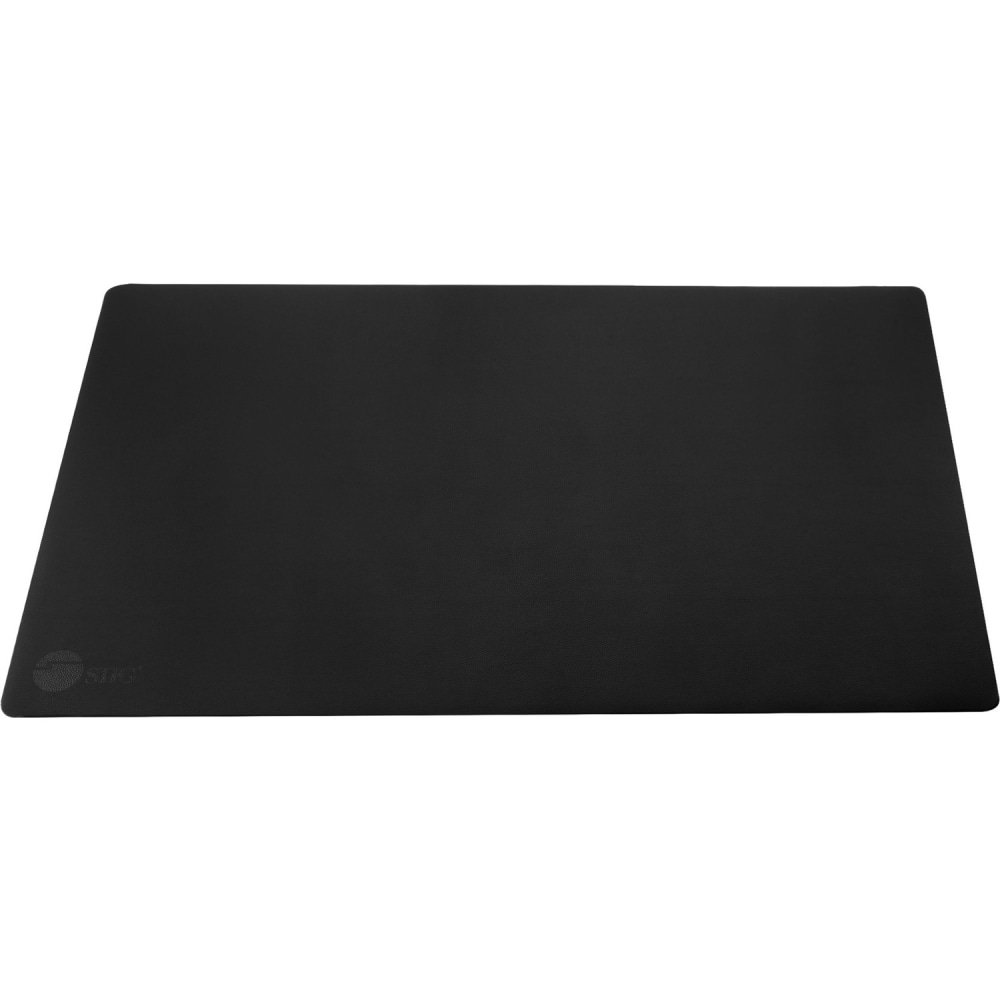 SIIG Large Artificial Leather Smooth Desk Mat Protector - Black - Rectangular - 22in Width x 36in Length x 0.12000in Depth - Artificial Leather - Black MPN:CE-PD0412-S1