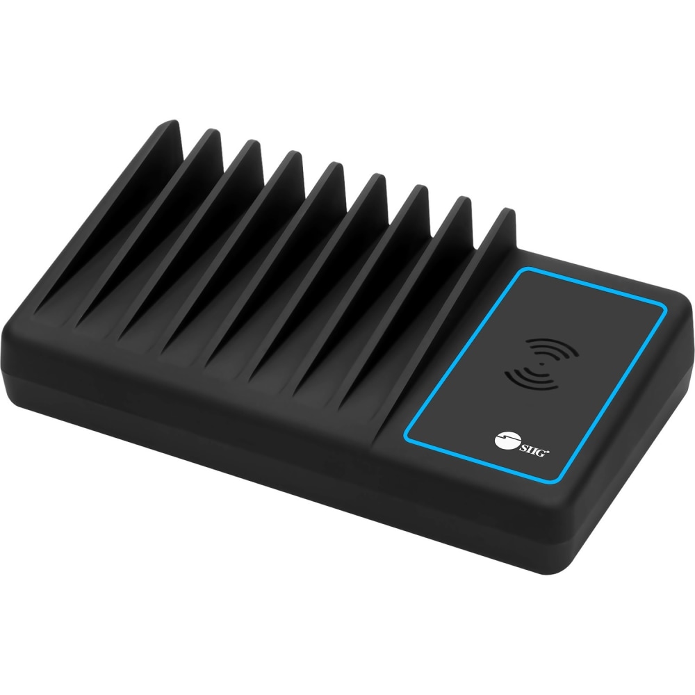 SIIG 10-Port USB-A/C & Wireless Charging Station With Ambient Light Deck MPN:AC-PW1H11-S1