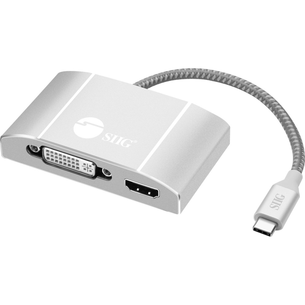 SIIG USB-C to 3-in-1 Multiport Video Adapter with PD Charging - DVI/HDMI/VGA - - CBTC0911S1 MPN:CB-TC0911-S1