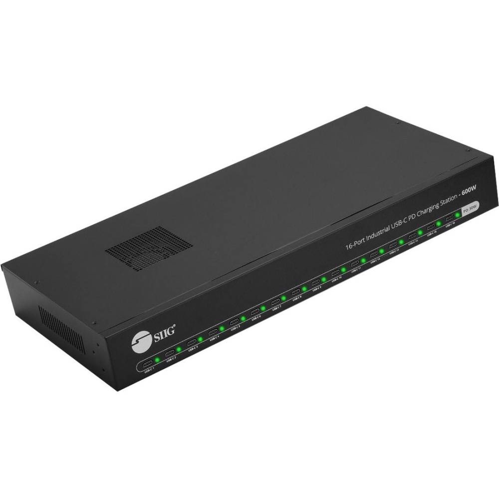 16-Port Industrial USB-C PD Charging Station - 600W - SIIG Industrial grade power charging station adds 16 USB-C charging ports - IDUS0A11S1 MPN:ID-US0A11-S1