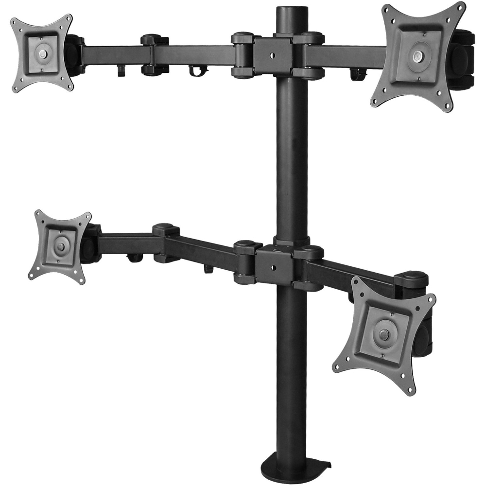 Articulating Quad Monitor Desk Mount 13in to 27in VESA 75x75mm and 100x100mm Patterns 22lb Load Capacity MPN:CE-MT0S12-S1