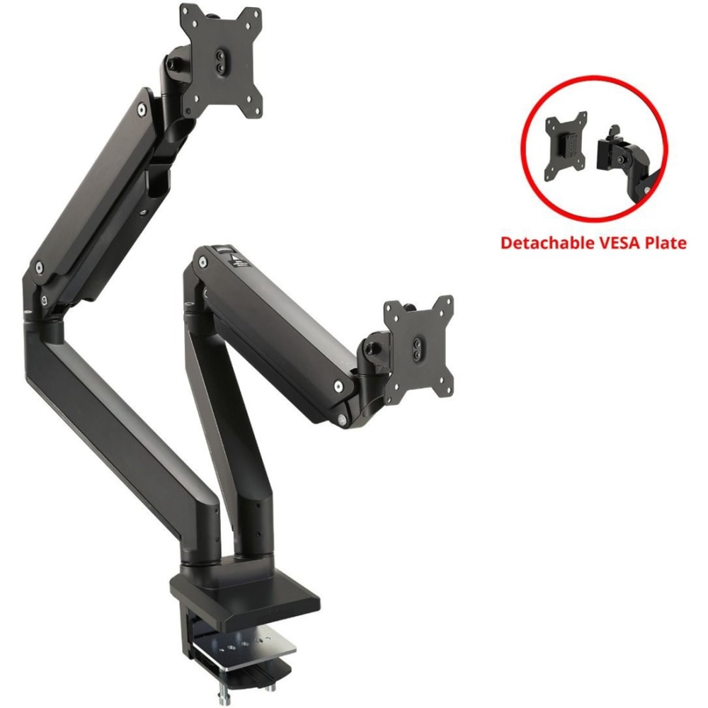 SIIG Dual Monitor Heavy-Duty Premium Aluminum Gas Spring Desk Mount MPN:CE-MT3011-S1