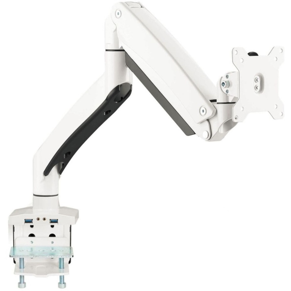 SIIG Single Monitor Aluminum Heavy Duty Desk Mount With USB And Audio Ports MPN:CE-MT3111-S1