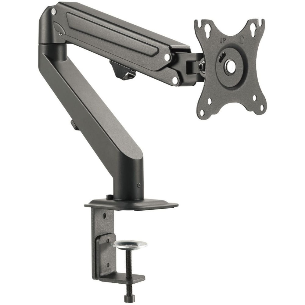 SIIG Single Gas Spring C-Clamp Monitor Desk Mount - 17in to 27in - Full Motion Articulating Monitor Arm - CEMT3311S1 MPN:CE-MT3311-S1