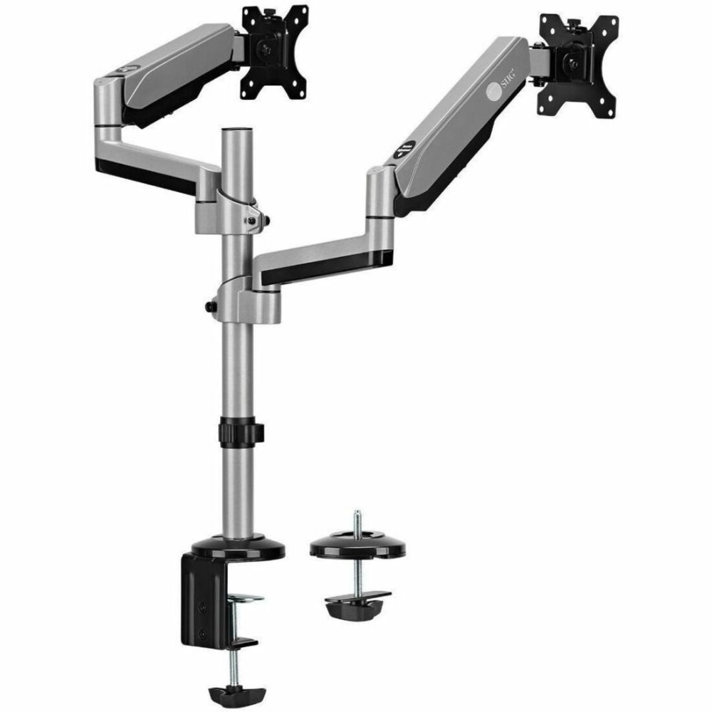 SIIG Dual Stacked Monitor Arm Desk Mount - 17in - 32in - Max Load 19.8 lbs - CEMT3R11S1 MPN:CE-MT3R11-S1