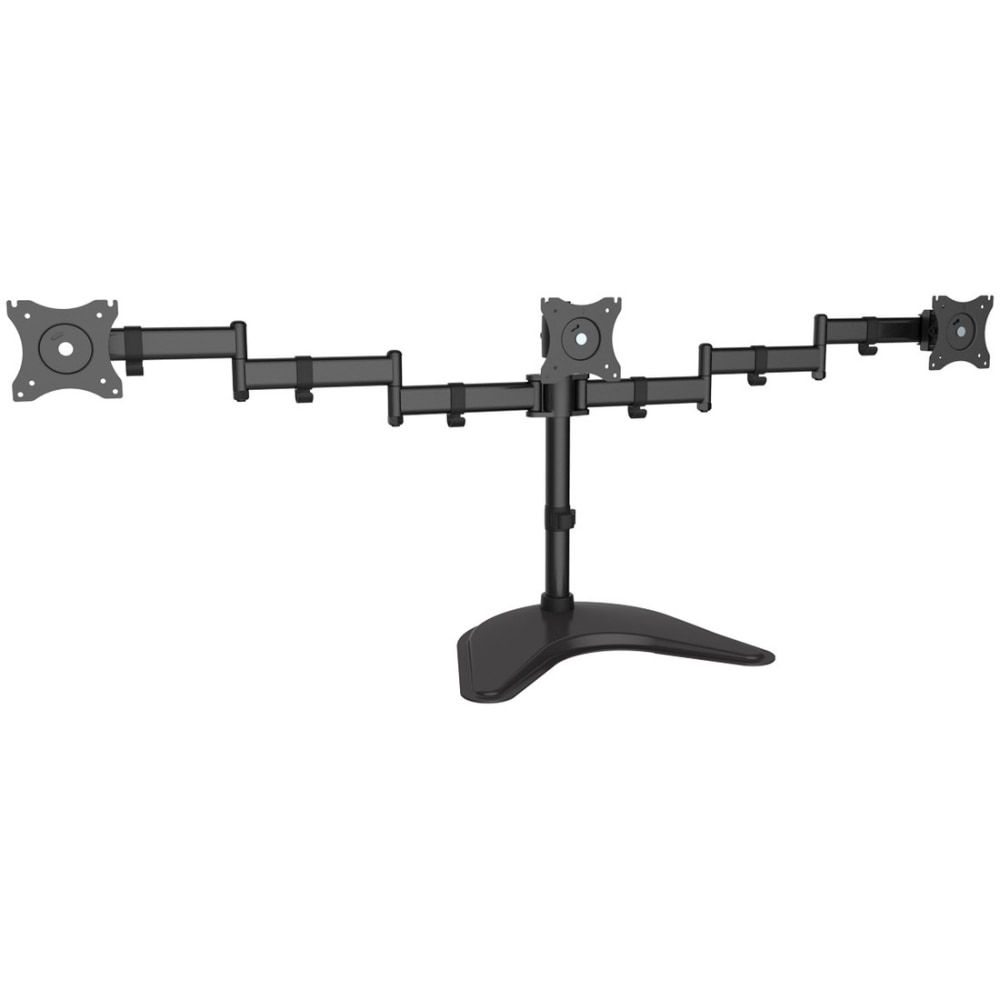 SIIG Articulated Freestanding Triple Monitor Desk Stand - 13in-27in - Up to 27in Screen Support - 51 lb Load Capacity - CEMT1V12S1 MPN:CE-MT1V12-S1