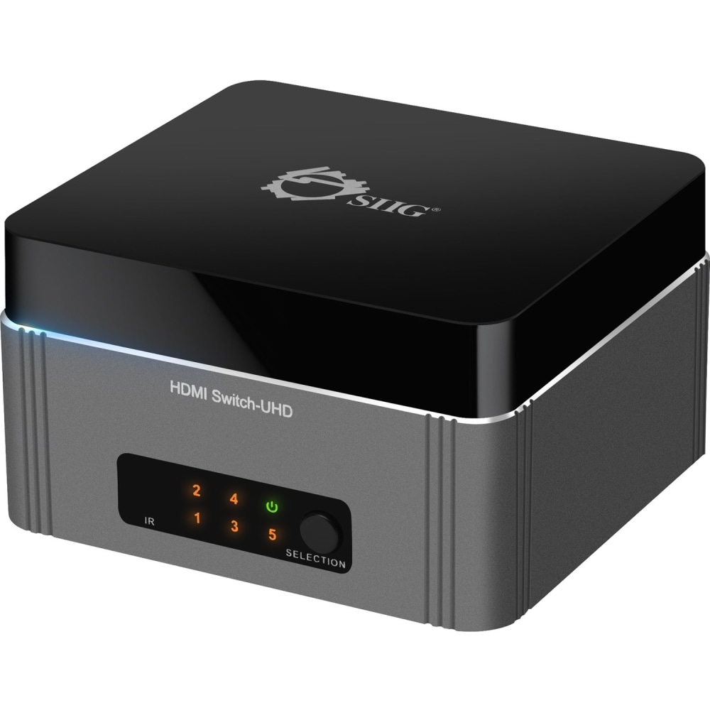 SIIG Premium 5-Port HDMI 2.0 Switch with IR Remote Control - 4Kx2K 60Hz HDR - CE-H22S11-S1 MPN:CE-H22S11-S1