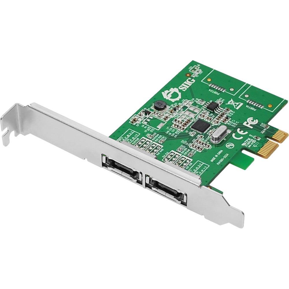 SIIG DP eSATA 6Gb/s 2-Port PCIe - Storage controller - 2 Channel - eSATA 6Gb/s - low profile - PCIe 2.0 (Min Order Qty 2) MPN:SC-SA0M11-S1