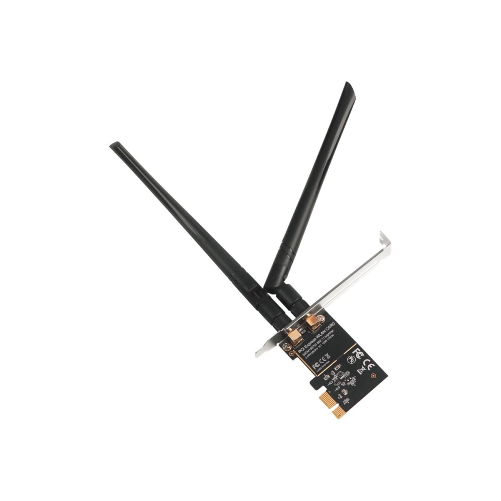 SIIG Wireless 2T2R Dual Band WiFi Ethernet PCIe Card - AC1200 - 1200Mbps High Speed Wi-Fi Data Rate - 867Mbps on 5G, 300Mbps on 2.4G MPN:LB-WR0011-S1