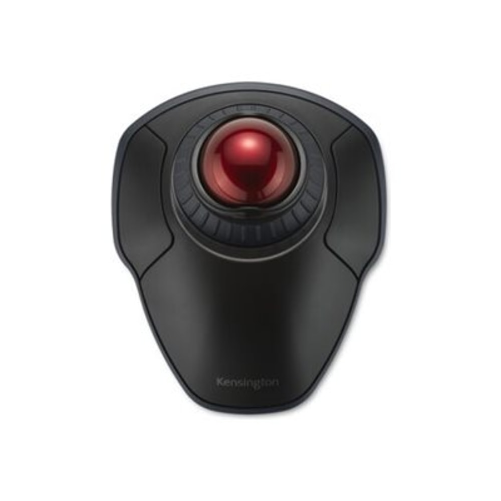 Kensington Orbit Wireless Trackball with Scroll Ring - Black - Optical - Bluetooth/Radio Frequency - 2.40 GHz - Black, Red - Symmetrical K70990WW MPN:K70990WW