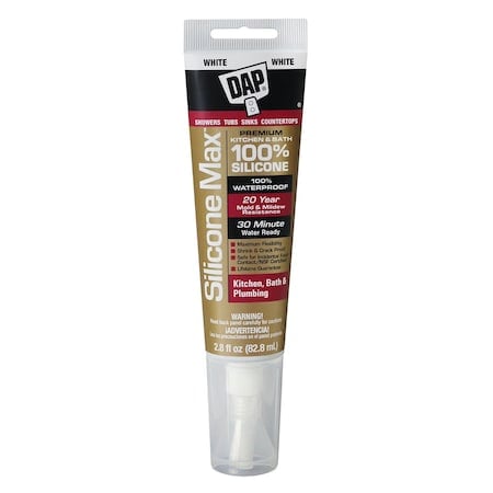 Silicone Max Kitchen & Bath Sealant, White 2.8 oz (7079808795) MPN:7079808795