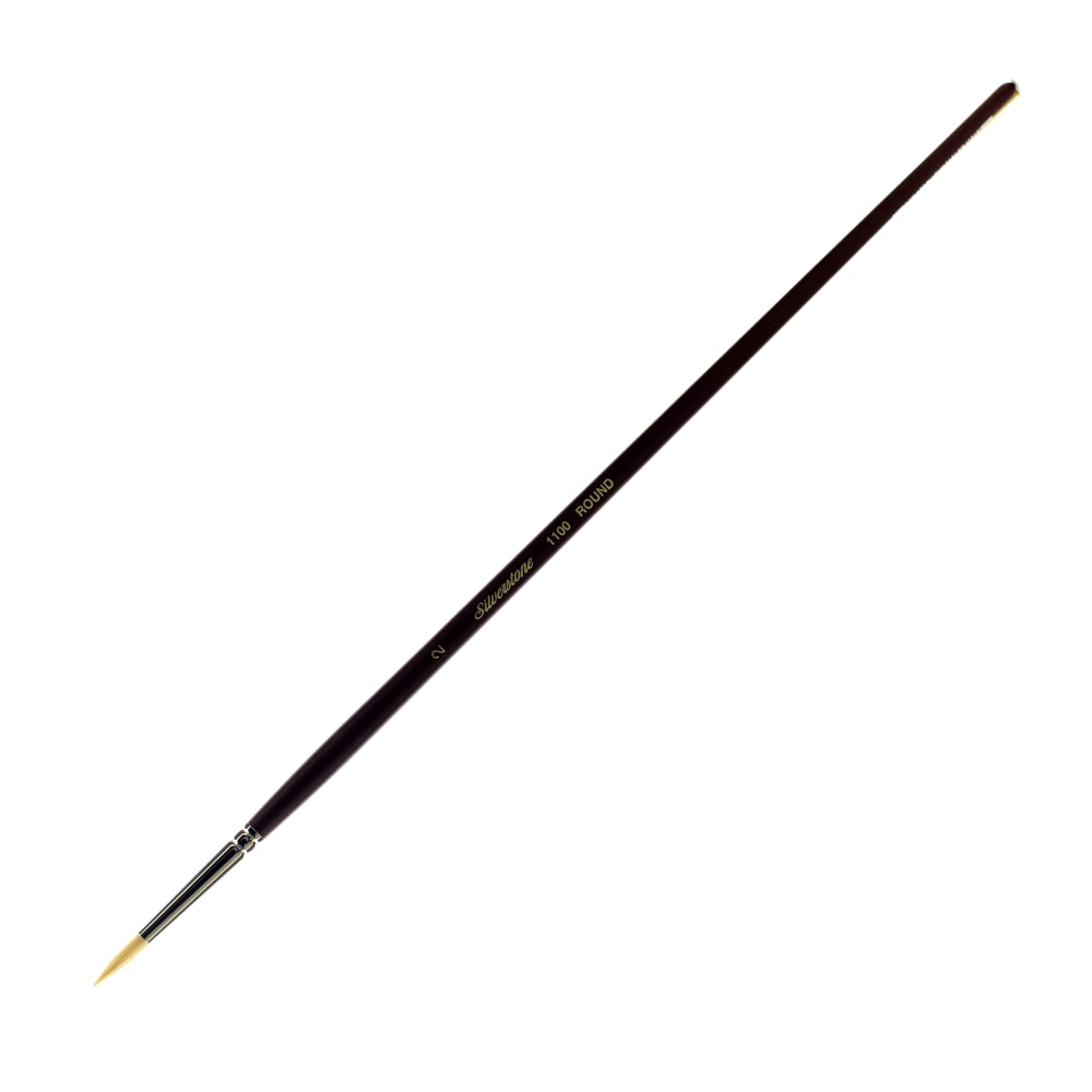 Silver Brush Silverstone Paint Brush, Series 1100, Size 2, Round Bristle, Hog Hair, Maroon MPN:1100-2