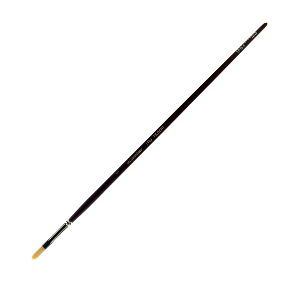 Silver Brush Silverstone Paint Brush, Series 1103, Size 1, Filbert Bristle, Hog Hair, Maroon MPN:1103-1