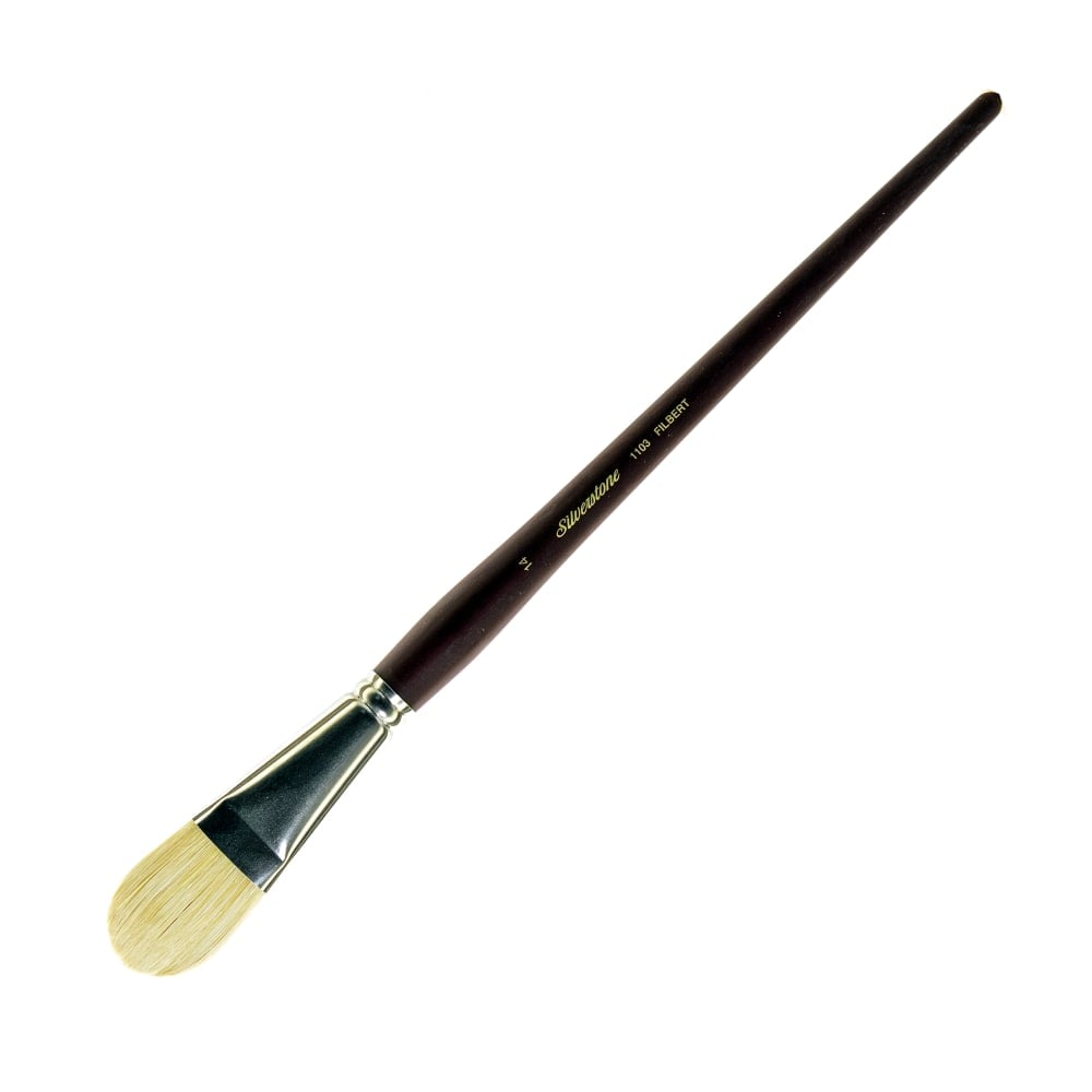 Silver Brush Silverstone Paint Brush, Series 1103, Size 14, Filbert Bristle, Hog Hair, Maroon MPN:1103-14