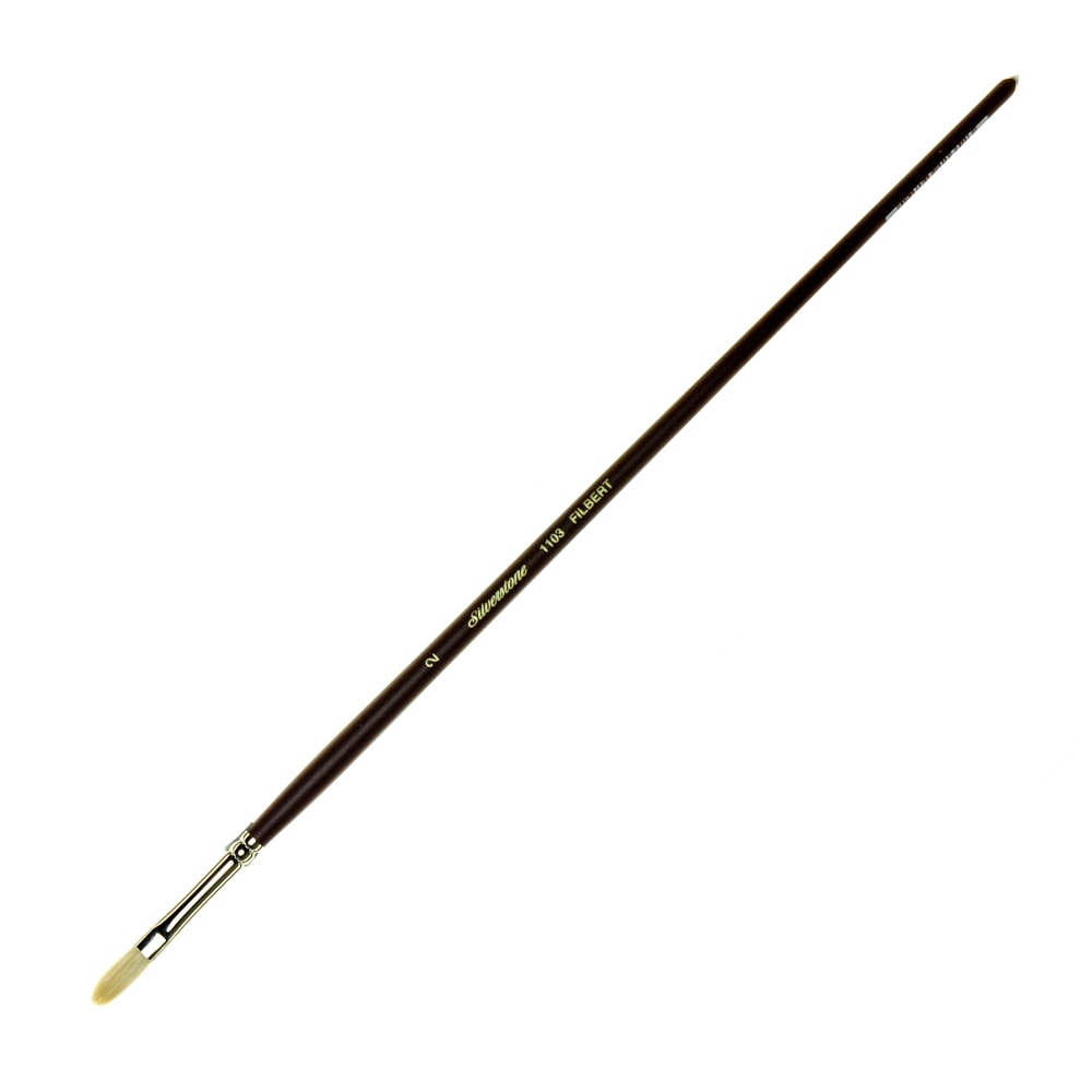 Silver Brush Silverstone Paint Brush, Series 1103, Size 2, Filbert Bristle, Hog Hair, Maroon MPN:1103-2