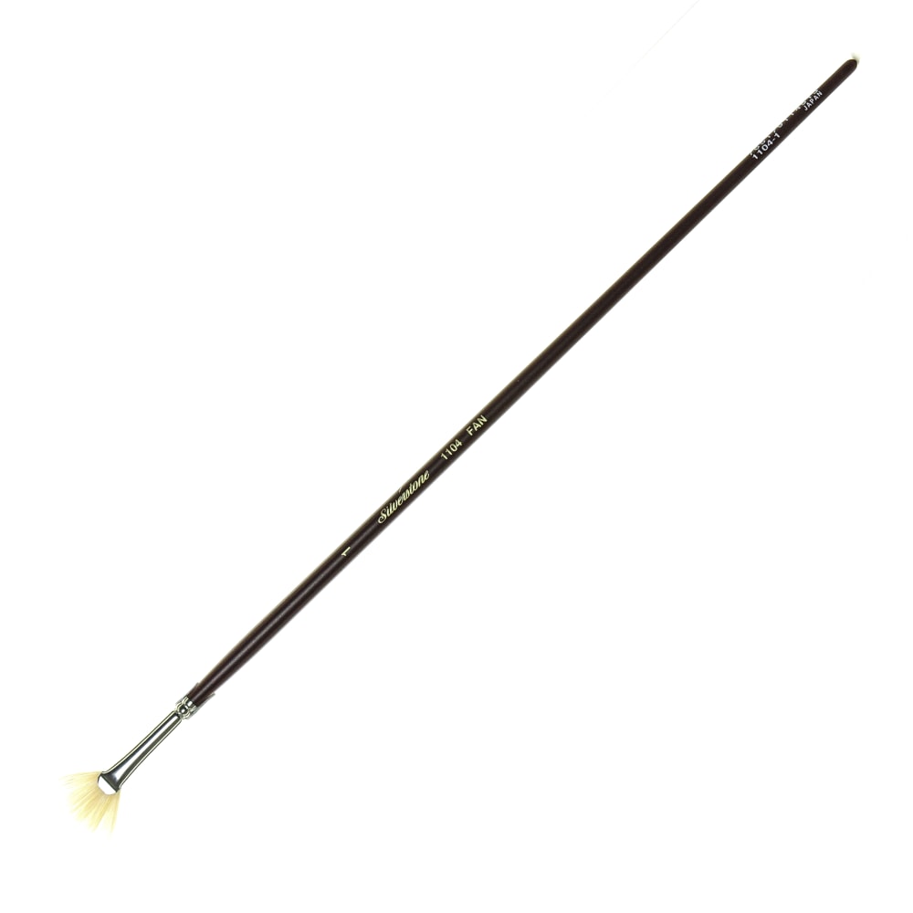 Silver Brush Silverstone Paint Brush, Series 1104, Size 1, Fan Bristle, Hog Hair, Maroon MPN:1104-1