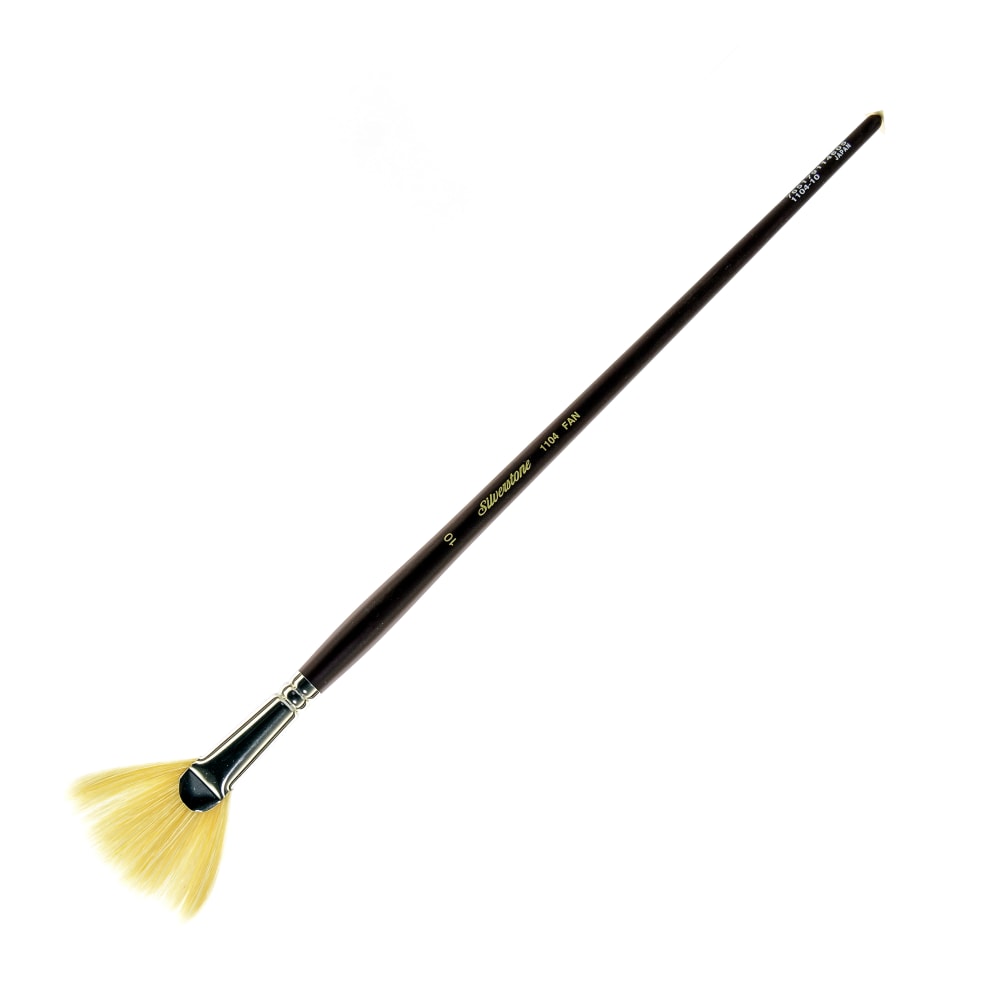 Silver Brush Silverstone Paint Brush, Series 1104, Size 10, Fan Bristle, Hog Hair, Maroon MPN:1104-10