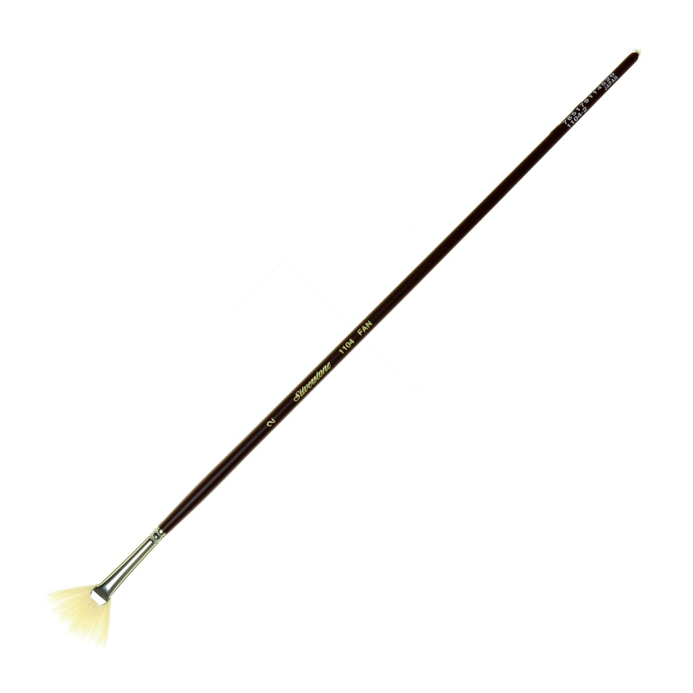 Silver Brush Silverstone Paint Brush, Series 1104, Size 2, Fan Bristle, Hog Hair, Maroon MPN:1104-2