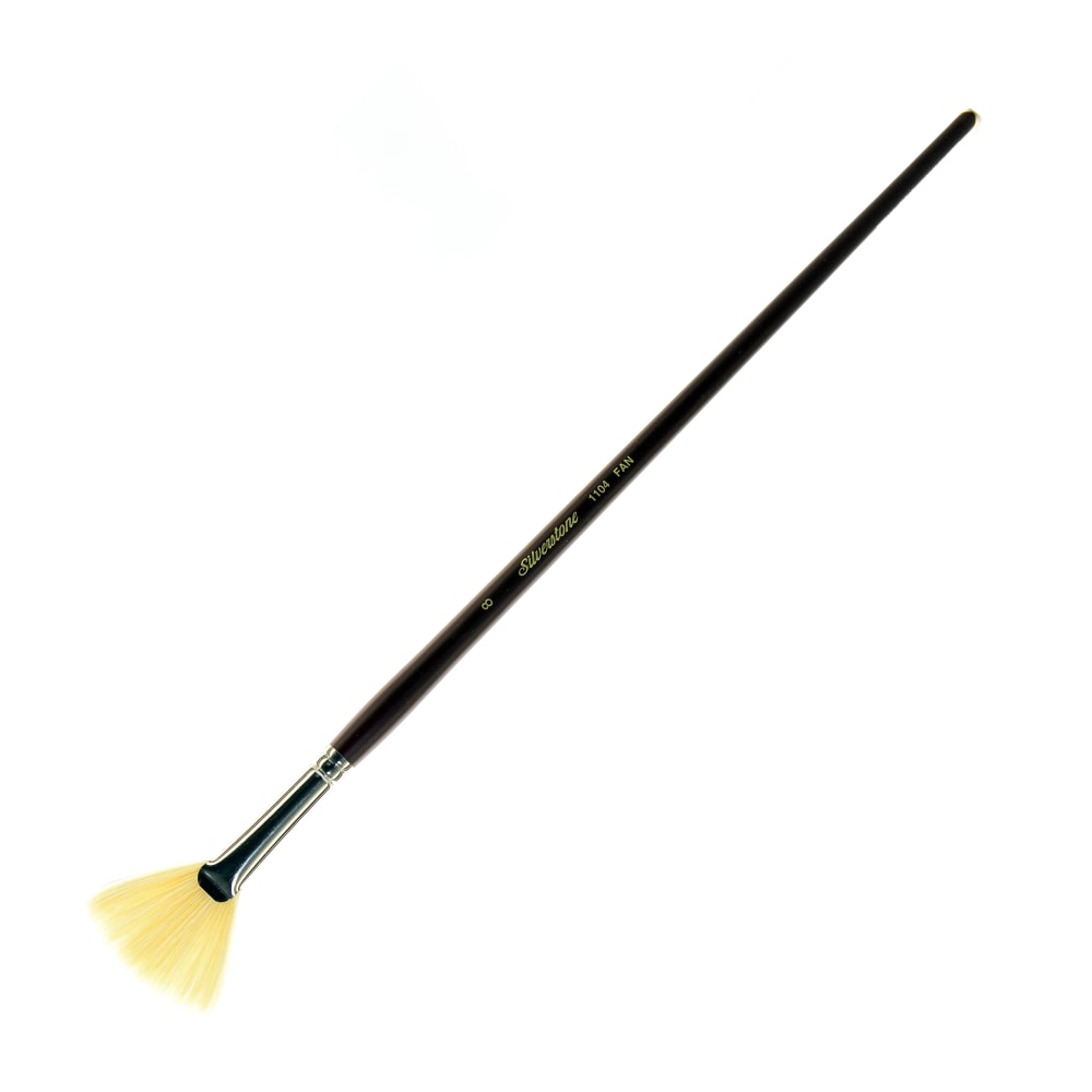 Silver Brush Silverstone Paint Brush, Series 1104, Size 8, Fan Bristle, Hog Hair, Maroon MPN:1104-8