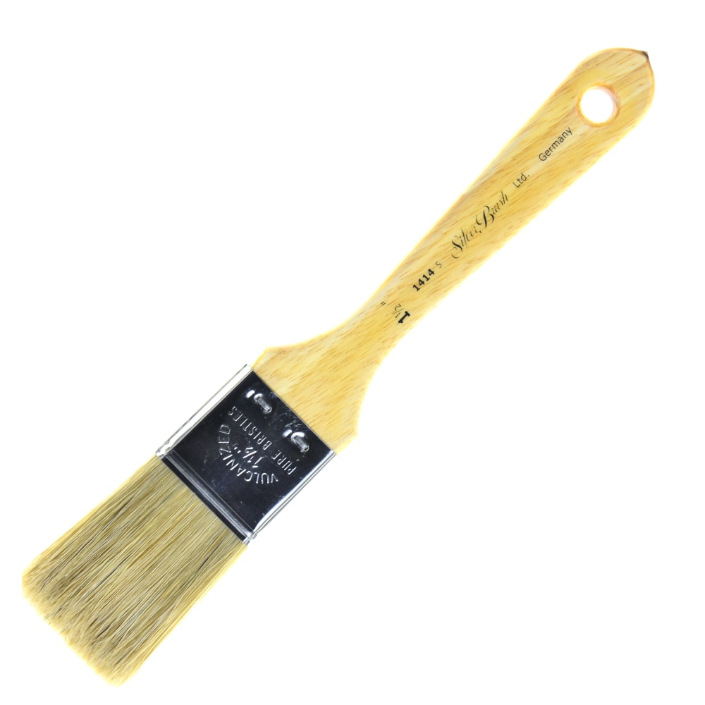 Silver Brush Varnish Paint Brush Series 1414S, 1 1/2in, Bulletin Cutter, Hog Hair, Natural MPN:1414S-1 1/2