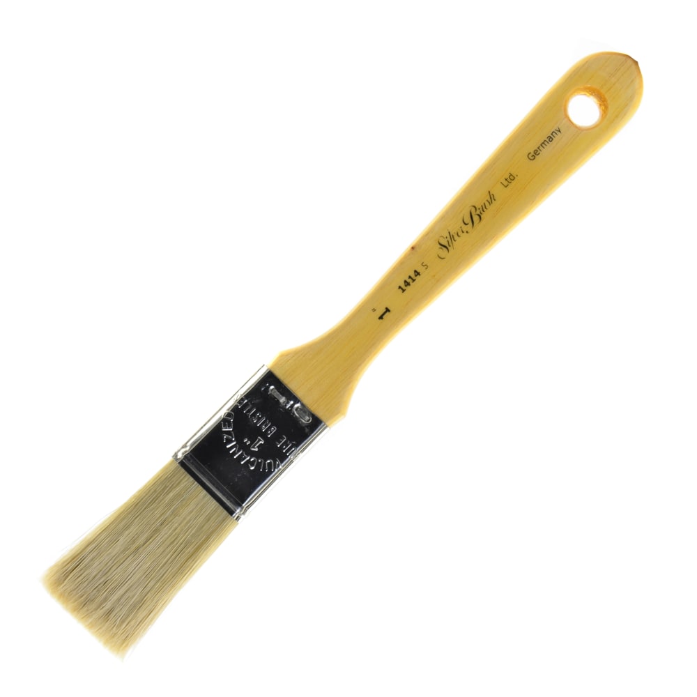 Silver Brush Varnish Paint Brush Series 1414S, 1in, Bulletin Cutter, Hog Hair, Natural MPN:1414S-1