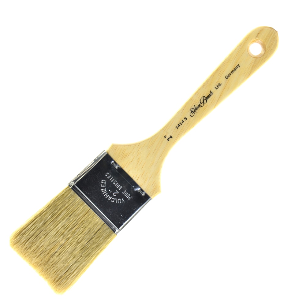 Silver Brush Varnish Paint Brush Series 1414S, 2in, Bulletin Cutter, Hog Hair, Natural MPN:1414S-2