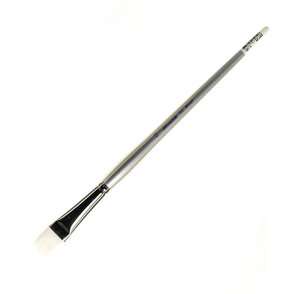 Silver Brush Silverwhite Series Long-Handle Paint Brush, Size 12, Bright Bristle, Synthetic, Silver/White MPN:1502LH-12