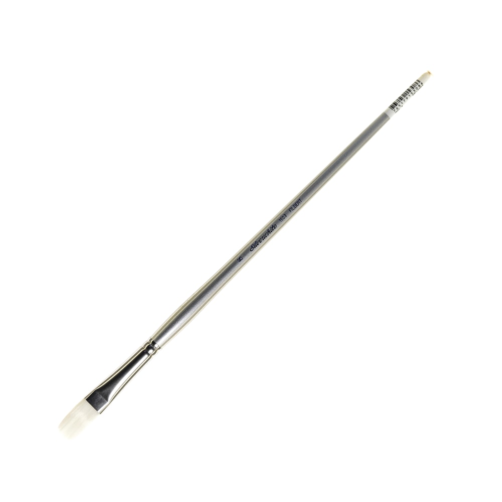 Silver Brush Silverwhite Series Long-Handle Paint Brush, Size 8, Filbert Bristle, Synthetic, Silver/White MPN:1503LH-8