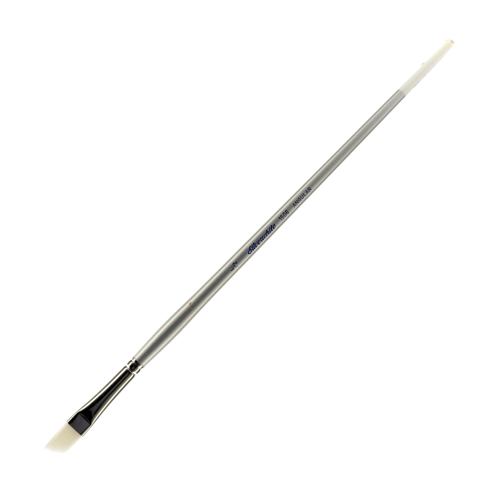 Silver Brush Silverwhite Series Long-Handle Paint Brush, Size 1/2in, Angular Bristle, Synthetic, Silver/White MPN:1506LH-1/2