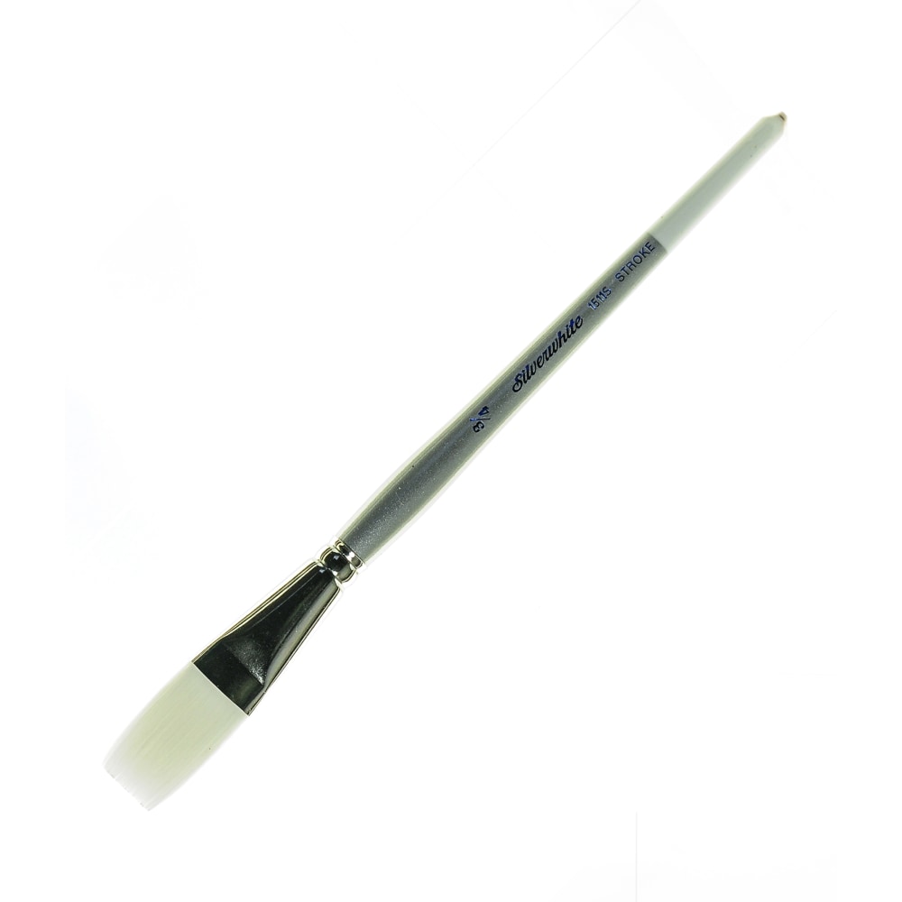 Silver Brush Silverwhite Series Short-Handle Paint Brush, 3/4in, Bright Bristle, Synthetic Taklon Filament, Multicolor MPN:1511S-3/4