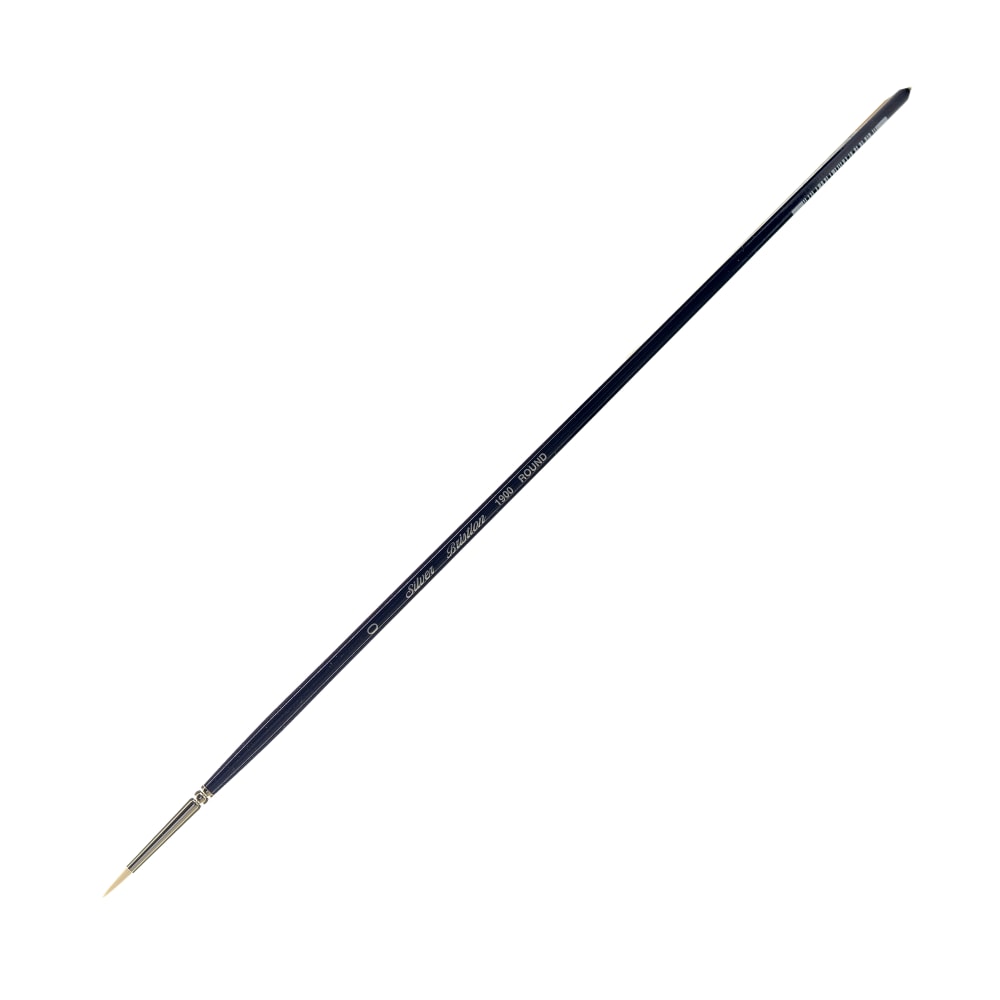 Silver Brush Bristlon Series Paint Brush, Size 0, Round Bristle, Synthetic, Deep Blue/Silver MPN:1900-0