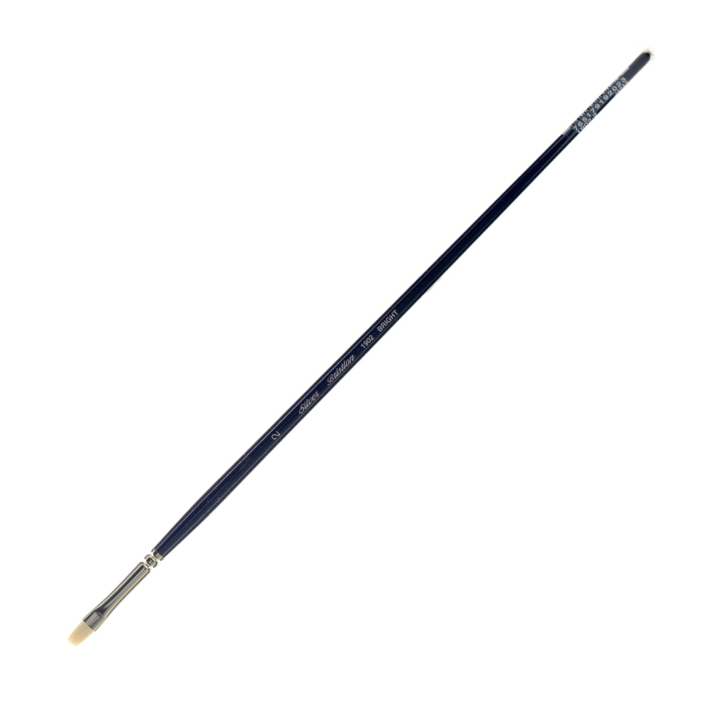 Silver Brush Bristlon Series Paint Brush, Size 2, Bright Bristle, Synthetic, Deep Blue/Silver MPN:1902-2