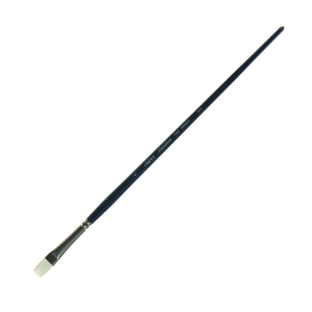Silver Brush Bristlon Series Paint Brush, Size 6, Bright Bristle, Synthetic, Deep Blue/Silver MPN:1902-6