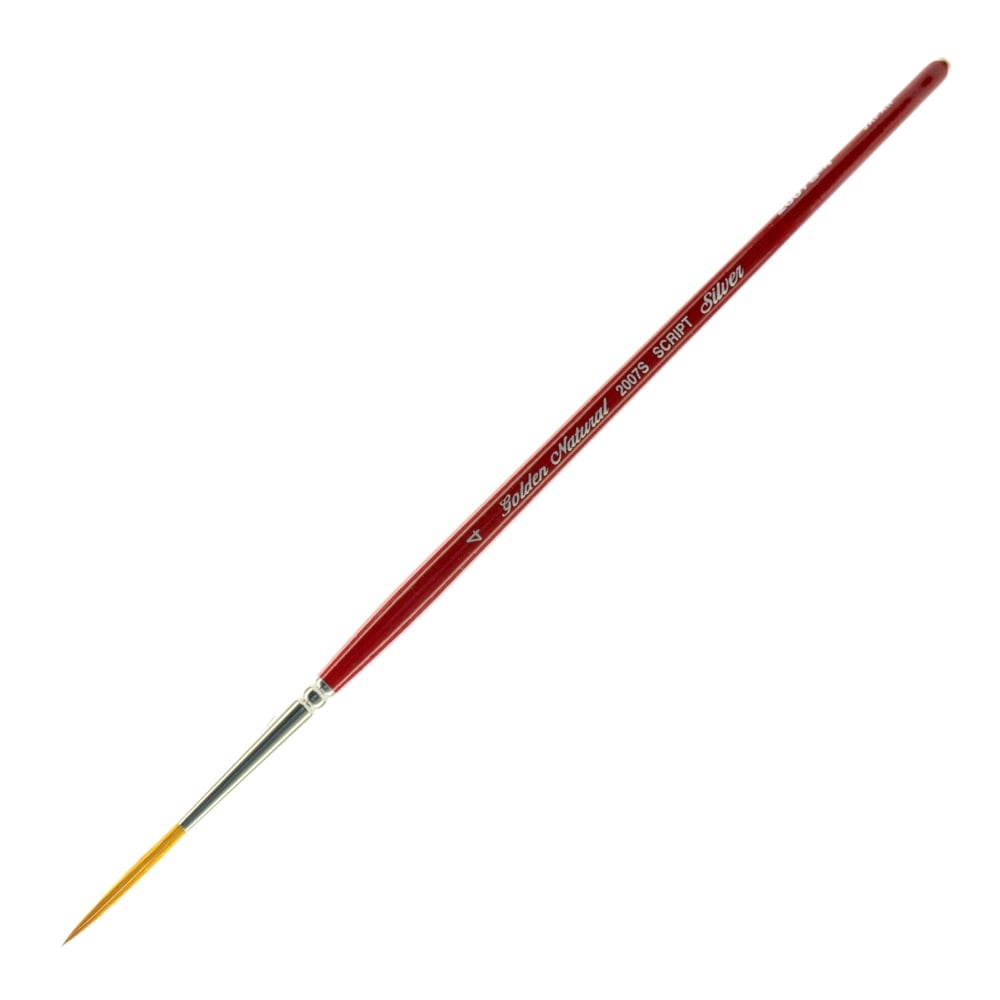 Silver Brush Golden Natural Series Paint Brush 20075, Size 4, Script Bristle, Red MPN:2007S-4