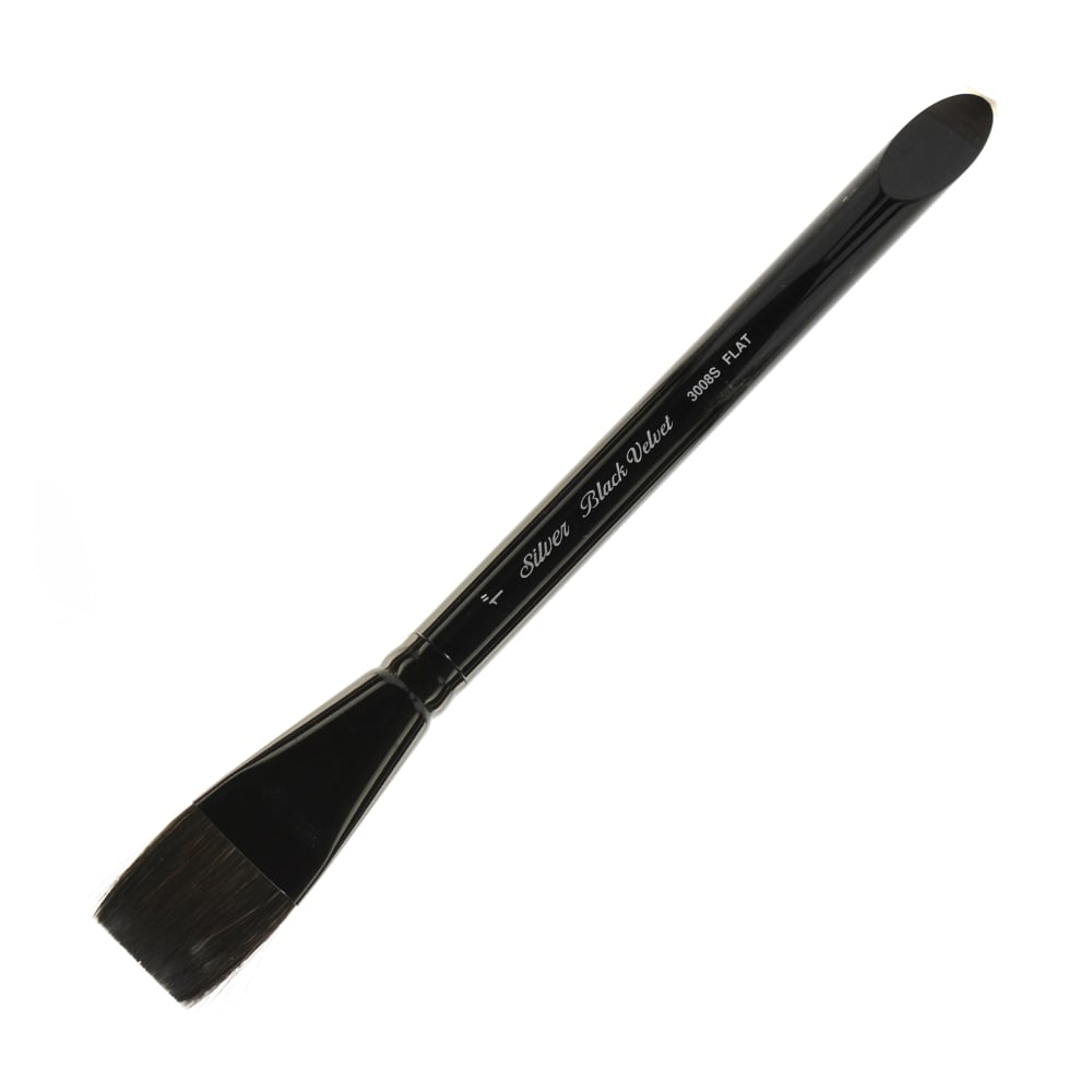 Silver Brush 3008S Black Velvet Series Paint Brush, 1in, Square Wash Bristle, Squirrel Hair/Synthetic Filament, Multicolor MPN:3008S-1