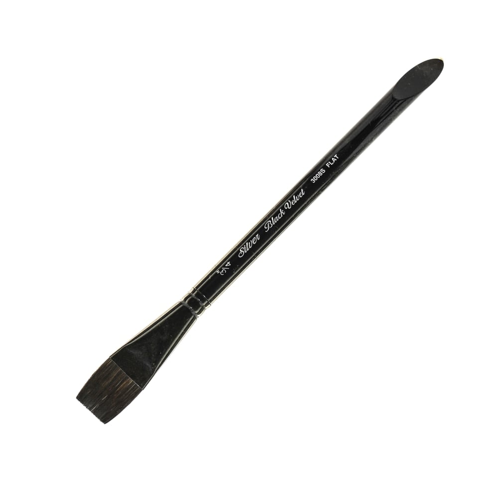Silver Brush 3008S Black Velvet Series Paint Brush, 3/4in, Square Wash Bristle, Squirrel Hair/Synthetic Filament, Multicolor MPN:3008S-3/4