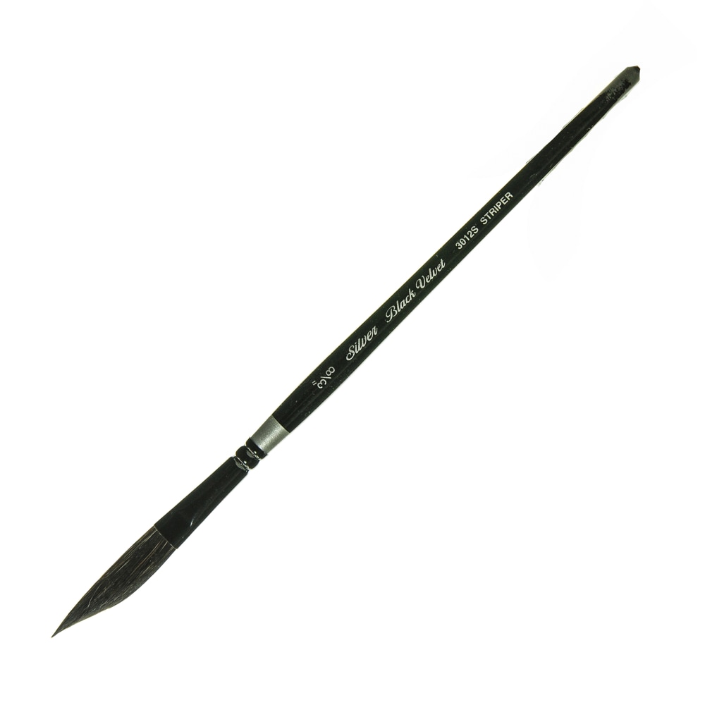 Silver Brush 3012S Black Velvet Series Paint Brush, 3/8in, Dagger Striper Bristle, Squirrel Hair/Synthetic Filament, Multicolor MPN:3012S-3/8