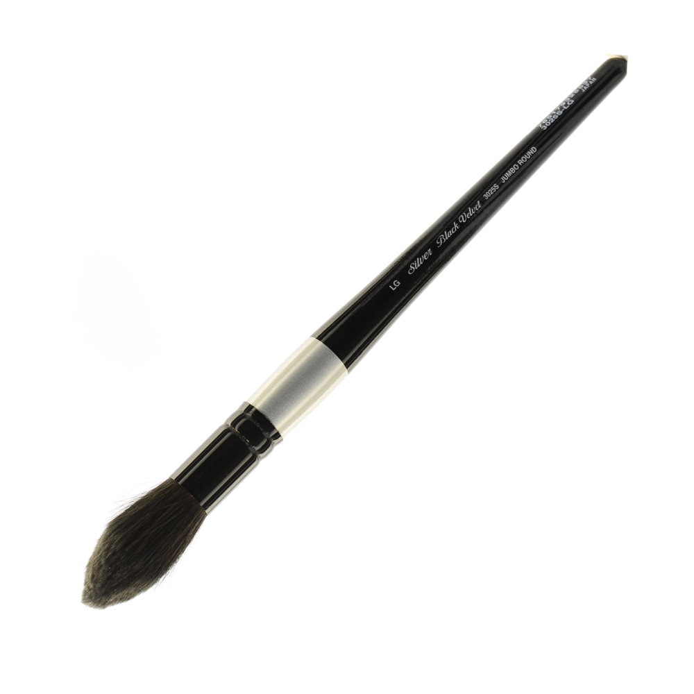 Silver Brush 3025S Black Velvet Series Paint Brush, Large, Jumbo Round Wash Bristle, Squirrel Hair/Synthetic Filament, Multicolor MPN:3025S LG