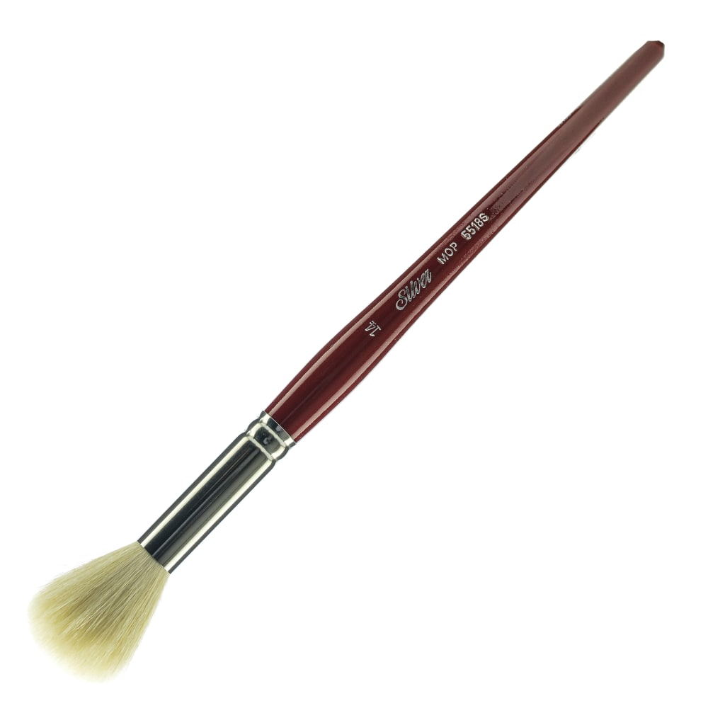 Silver Brush White Mop Paint Brush, 5518S, Size 14, Round Bristle, Goat Hair, Dark Red MPN:5518S-14
