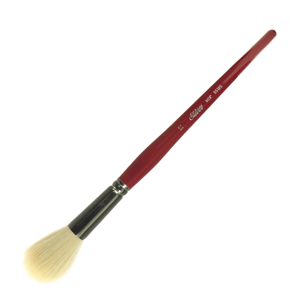 Silver Brush White Mop Paint Brush, 5518S, Size 16, Round Bristle, Goat Hair, Dark Red MPN:5518S-16