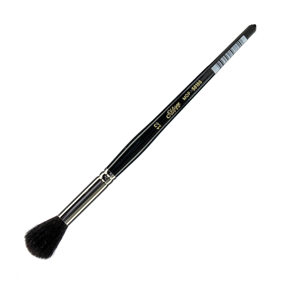 Silver Brush Paint Brush, Size 12, Round Bristle, Goat Hair, Dark Red MPN:5618S-12