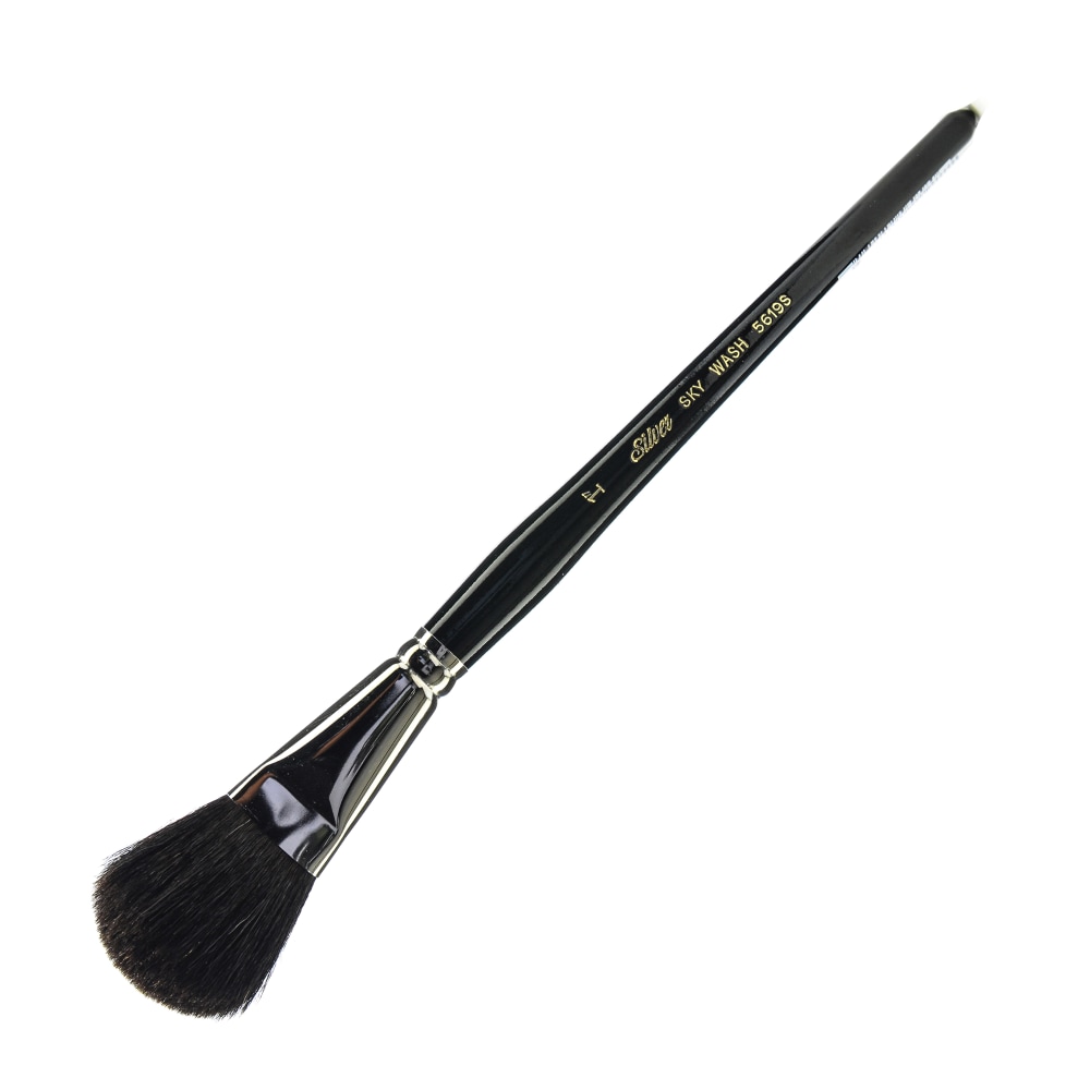 Silver Brush Paint Brush, 1in, Oval Mop Bristle, Goat Hair, Dark Red MPN:5619S-1