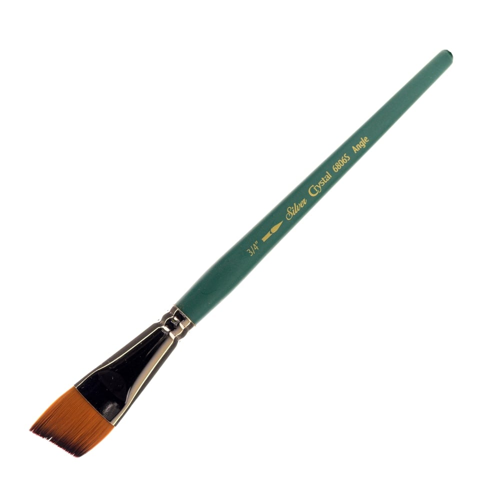 Silver Brush Crystal Series Paint Brushes, 6806S, 3/4in, Angular, Filament, Teal MPN:6806S-3/4