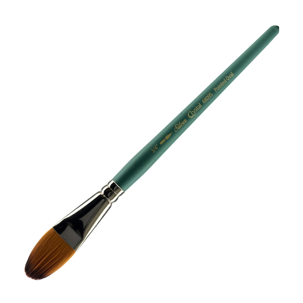 Silver Brush Crystal Series Paint Brushes, 6809S, 3/4in, Oval Wash, Filament, Teal MPN:6809S-3/4