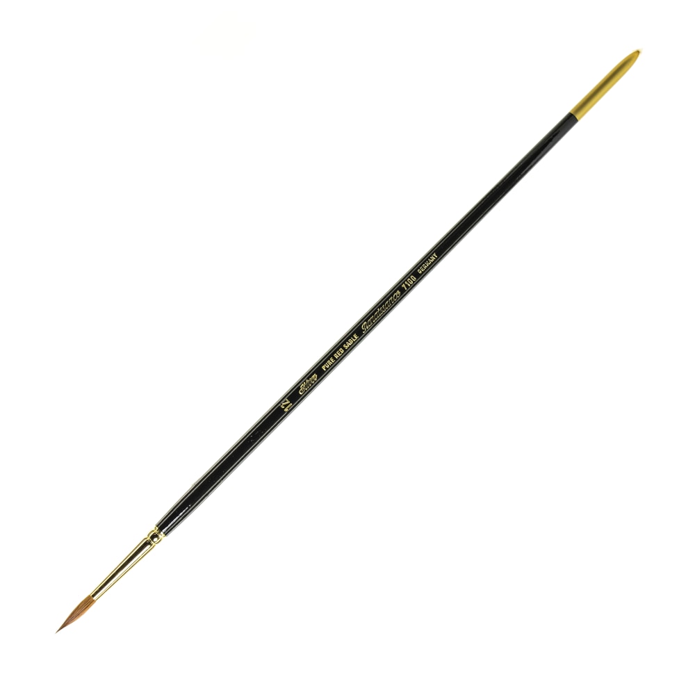 Silver Brush Renaissance Series Long-Handle Paint Brush 7100, Size 12, Round Bristle, Sable Hair, Multicolor MPN:7100-12