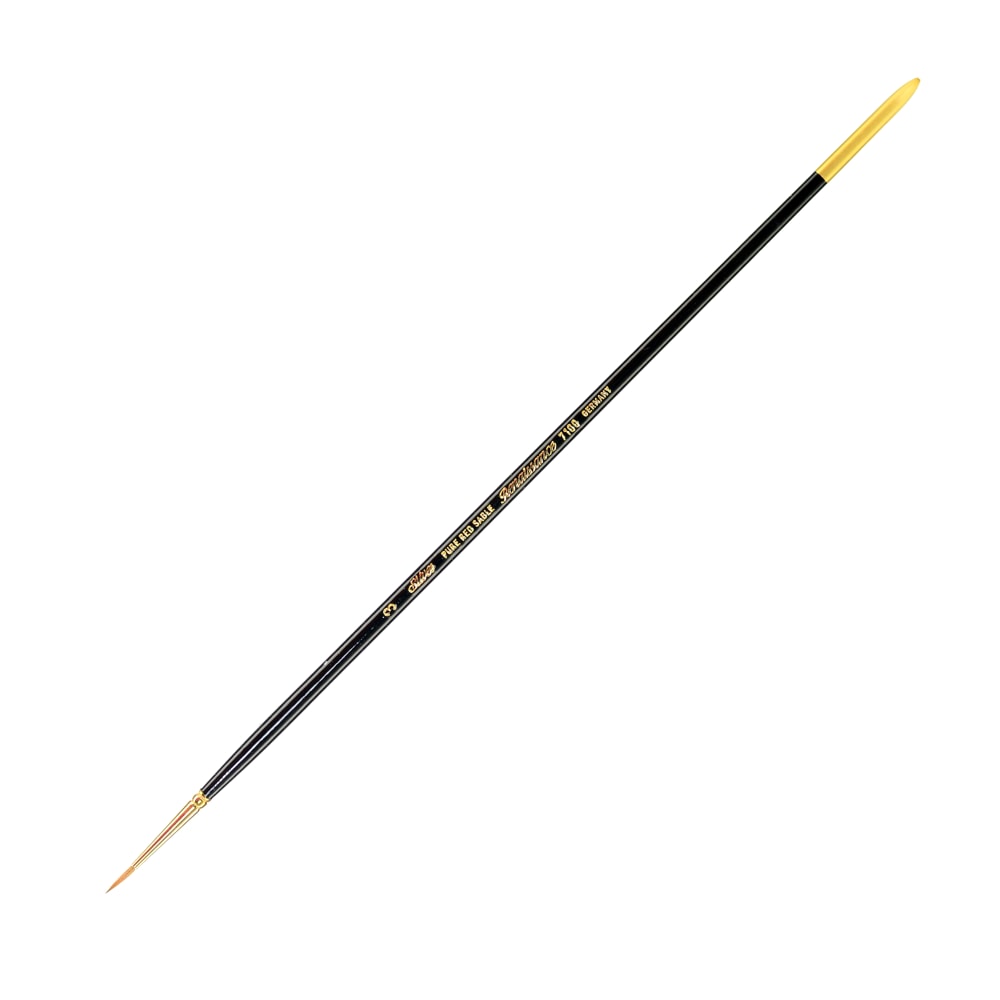 Silver Brush Renaissance Series Long-Handle Paint Brush 7100, Size 3, Round Bristle, Sable Hair, Multicolor MPN:7100-3
