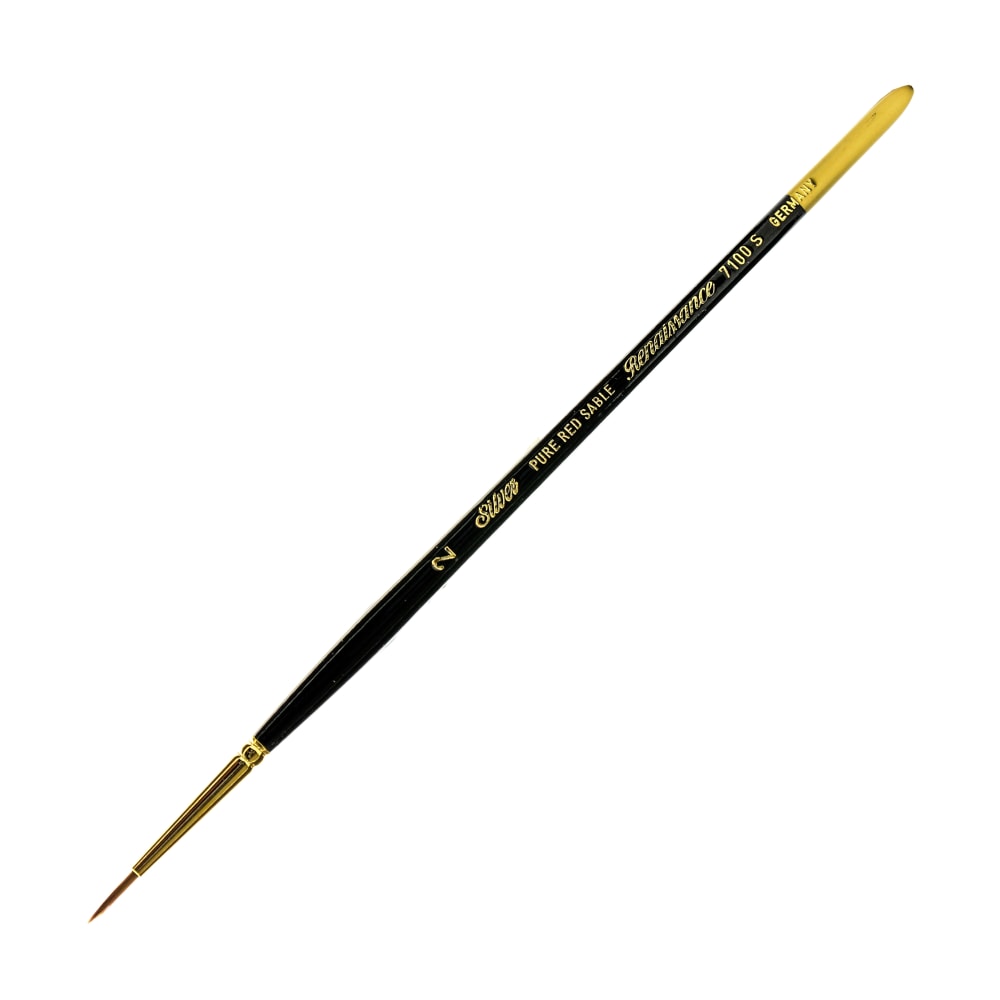 Silver Brush Renaissance Series Short-Handle Paint Brush, 7100S, Size 2, Round, Sable, Multicolor MPN:7100S-2