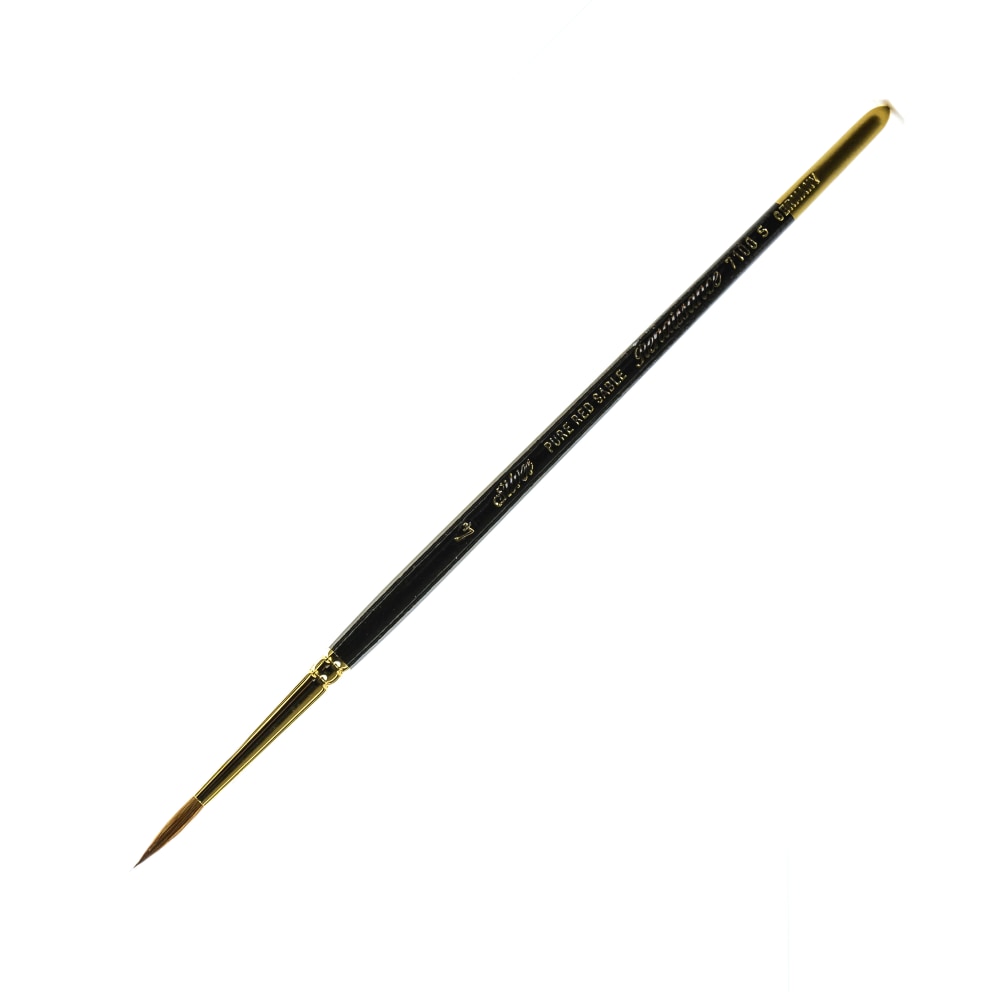 Silver Brush Renaissance Series Short-Handle Paint Brush, 7100S, Size 4, Round, Sable, Multicolor MPN:7100S-4
