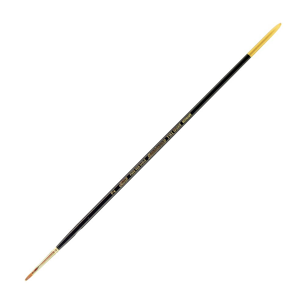 Silver Brush Renaissance Series Long-Handle Paint Brush 7102, Size 2, Bright Bristle, Sable Hair, Multicolor MPN:7102-2