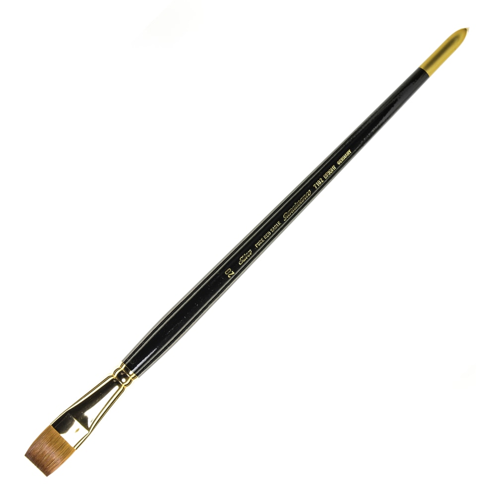 Silver Brush Renaissance Series Long-Handle Paint Brush 7102, Size 20, Bright Bristle, Sable Hiar, Multicolor MPN:7102-20